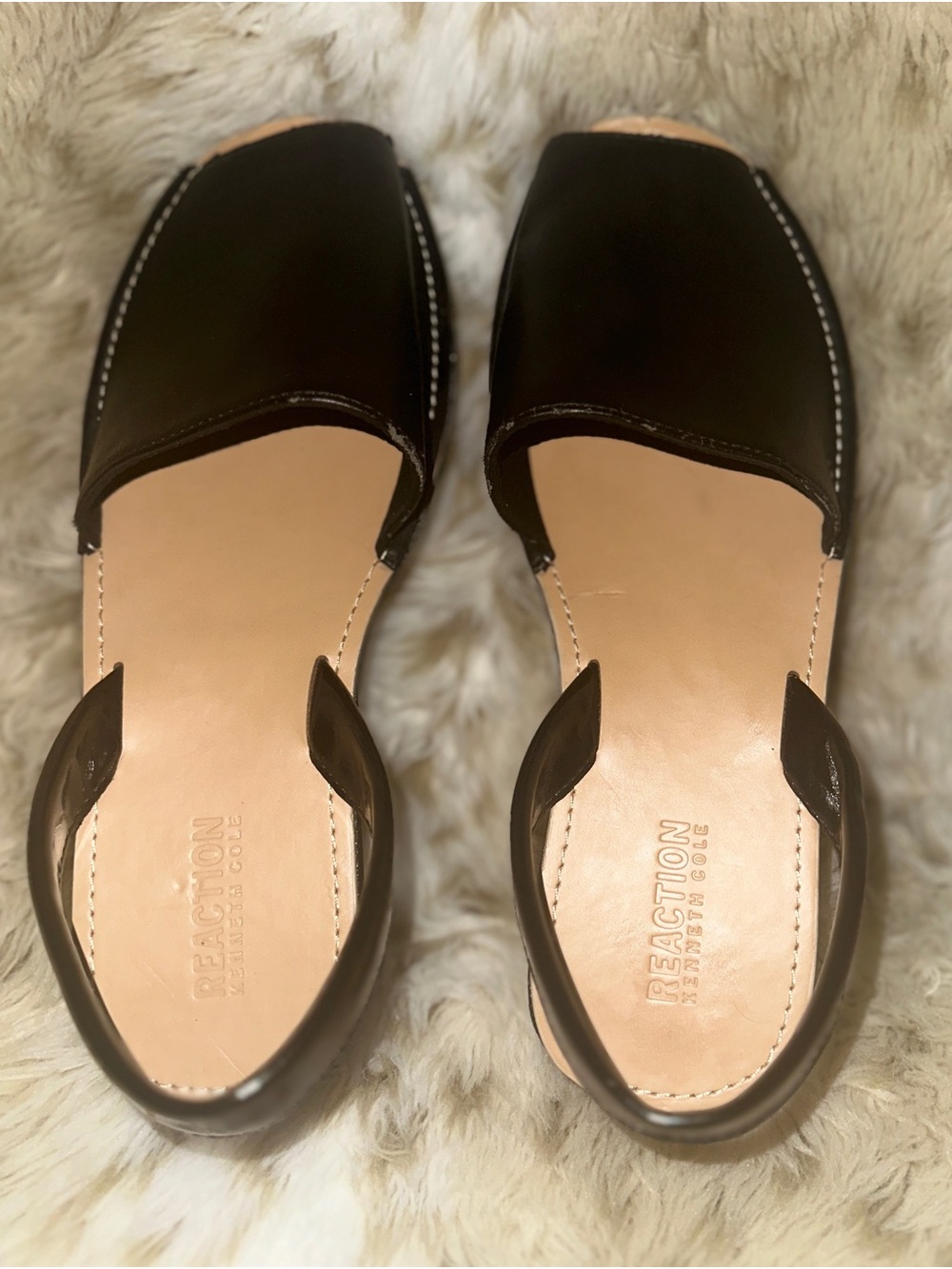 Kenneth Cole Reaction Fine Glass Black Open-Toe Slingback Sandals - Picture 4 of 8